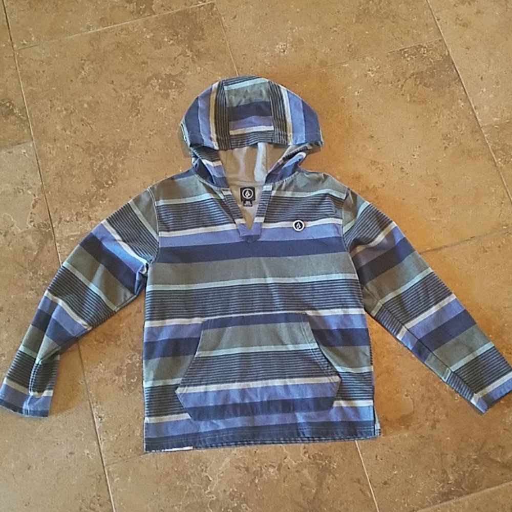 Boys Volcom striped hooded sweatshirt
